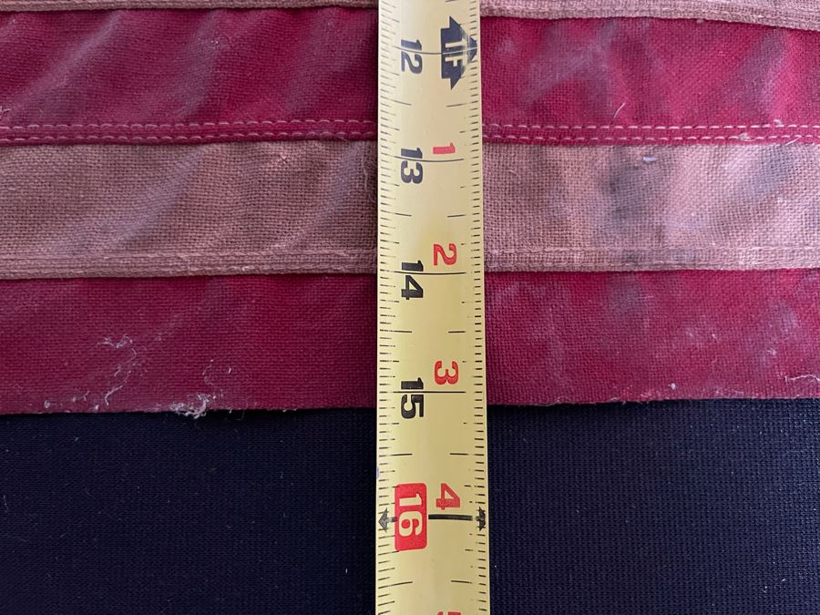 Old Weathered 13-Star Naval Ensign With Anchor Flag Hudson River Yacht 24W X 15H [Photo 13]