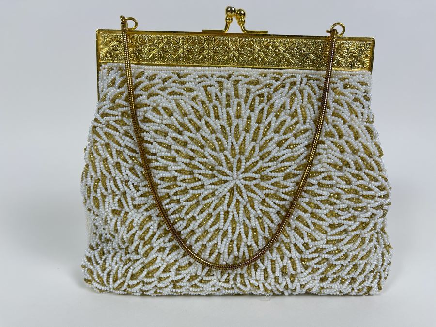 JUST ADDED - Vintage Hong Kong Beaded Purse With Gloves And Change Purse [Photo 7]