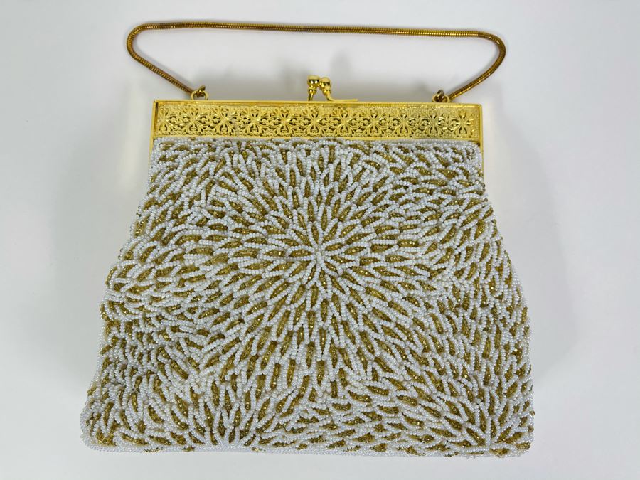 JUST ADDED - Vintage Hong Kong Beaded Purse With Gloves And Change Purse [Photo 5]