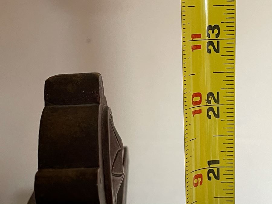 Antique E. Ingraham Co Clock With Carved Wooden Case Alpine Working Condition With Key 14W X 5D X 22.5H [Photo 16]