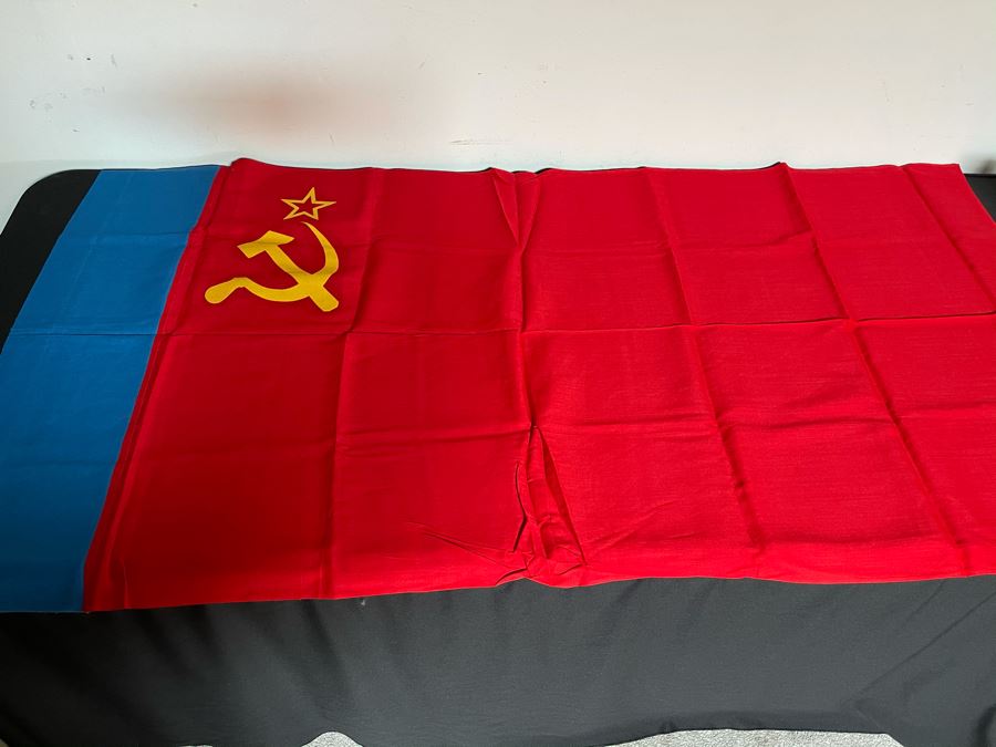 JUST ADDED - Vintage Soviet Union Flag Banner 59 X 31 [Photo 3]
