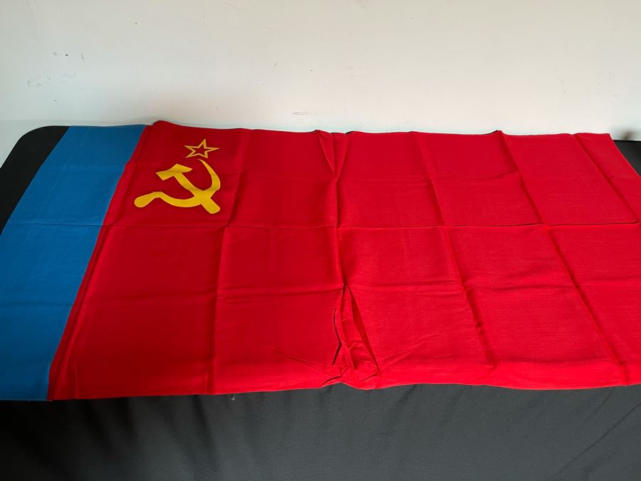 JUST ADDED - Vintage Soviet Union Flag Banner 59 X 31 [Photo 2]