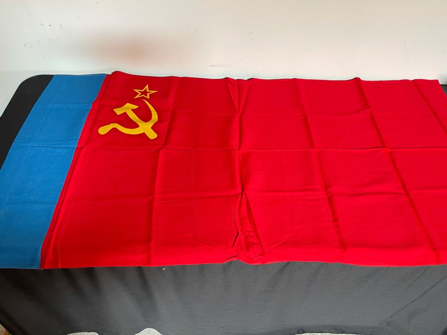 JUST ADDED - Vintage Soviet Union Flag Banner 59 X 31 [Photo 1]