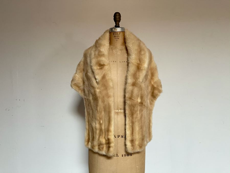 JUST ADDED - Vintage Hong Kong Fur Shawl By James Fong Fur Co [Photo 1]