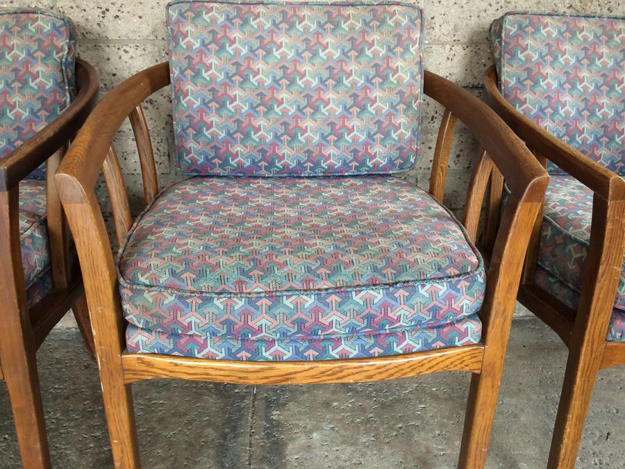 Vintage Quarter Sawn Oak Chairs   4182 38qz 