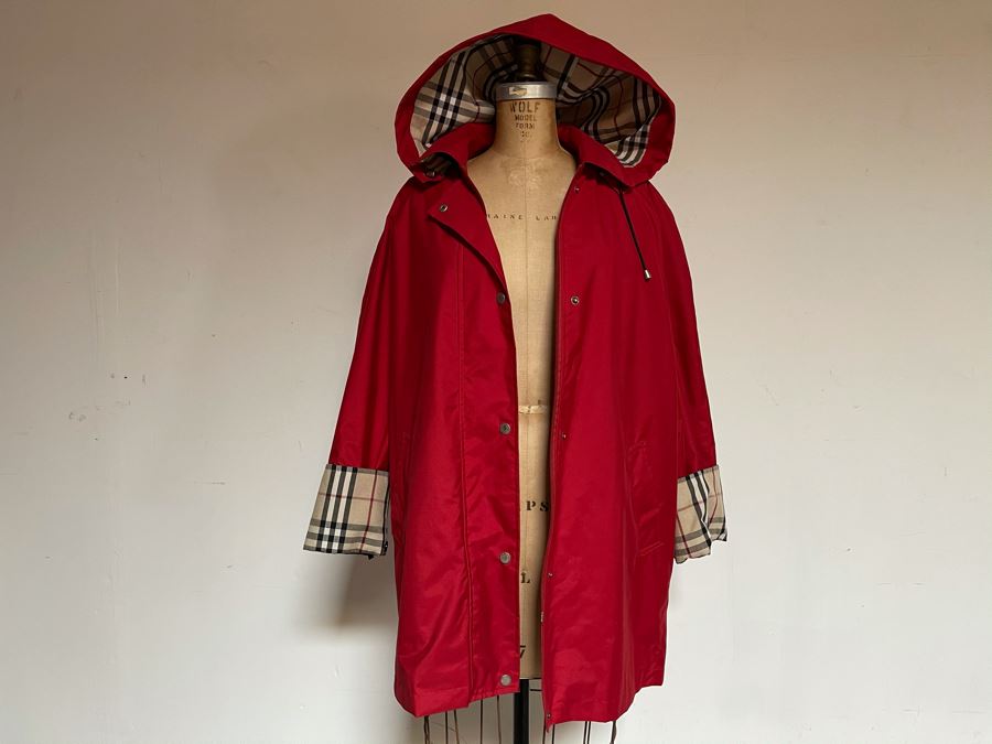 Burberry London Wool Coat With Hood And Matching Burberry Hat Size S [Photo 3]