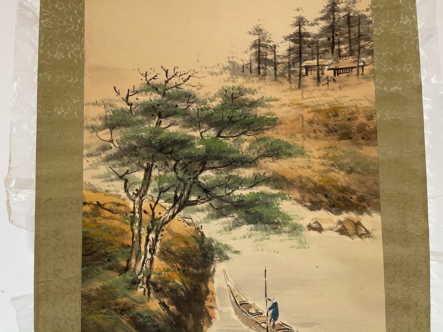 Original Signed Asian Hand Painted Four Seasons Scrolls 15.5 X 39 [Photo 18]
