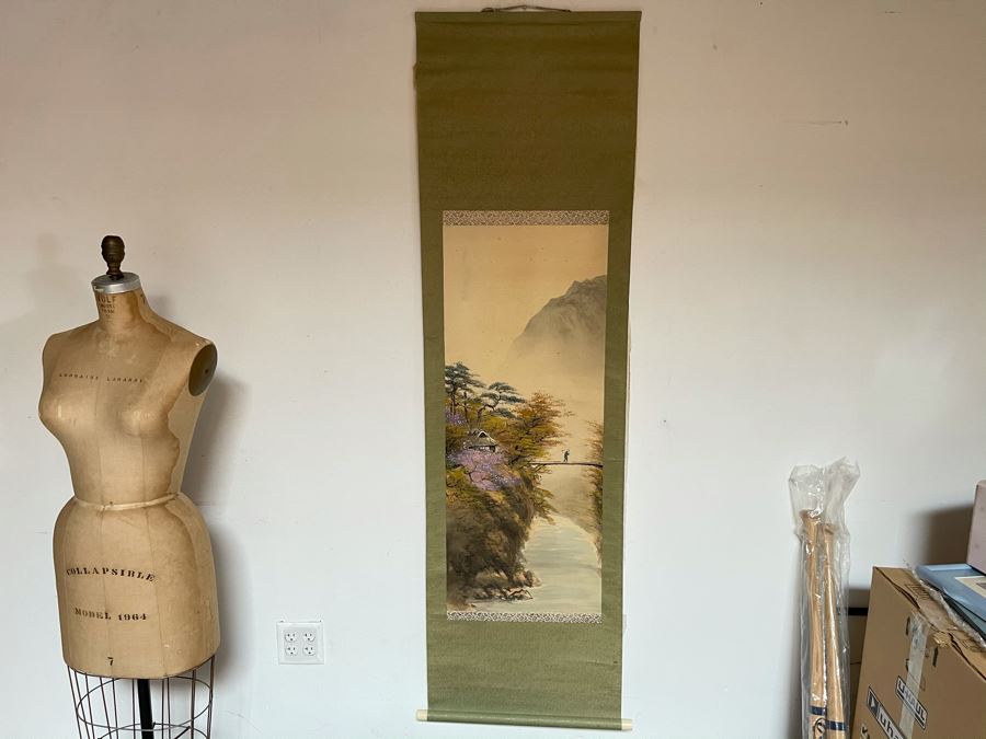 Original Signed Asian Hand Painted Four Seasons Scrolls 15.5 X 39 [Photo 23]