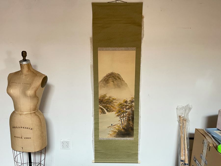 Original Signed Asian Hand Painted Four Seasons Scrolls 15.5 X 39 [Photo 3]