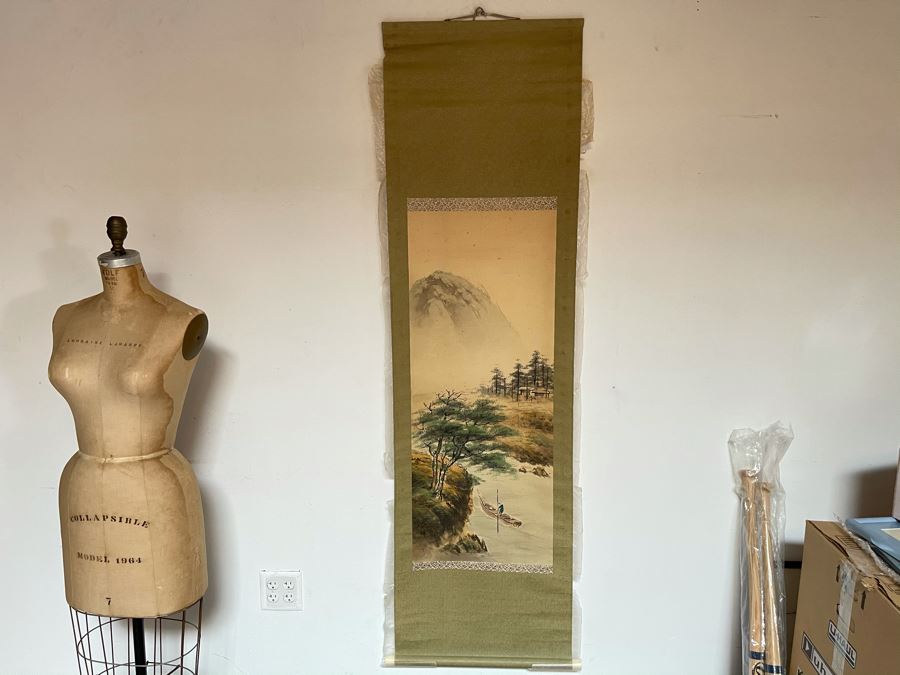 Original Signed Asian Hand Painted Four Seasons Scrolls 15.5 X 39 [Photo 13]