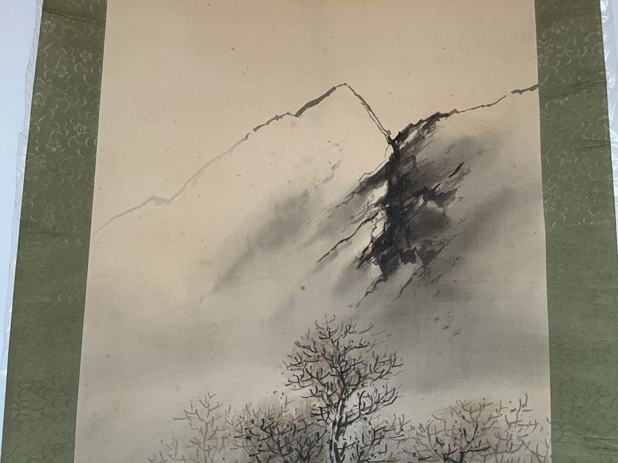 Original Signed Asian Hand Painted Four Seasons Scrolls 15.5 X 39 [Photo 36]