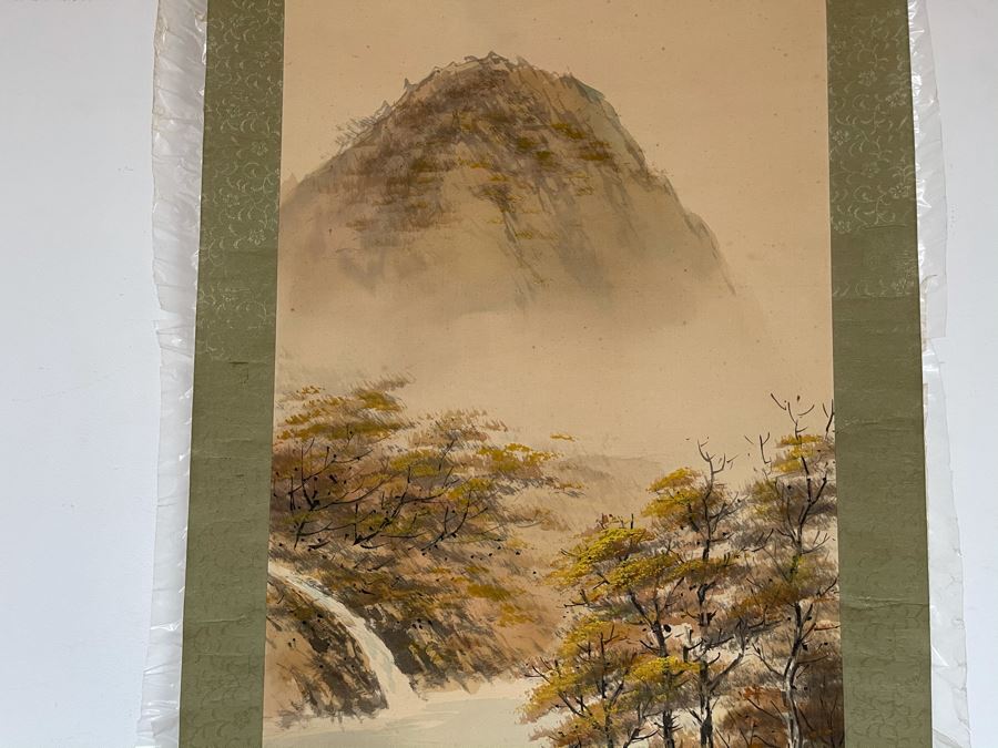 Original Signed Asian Hand Painted Four Seasons Scrolls 15.5 X 39 [Photo 5]