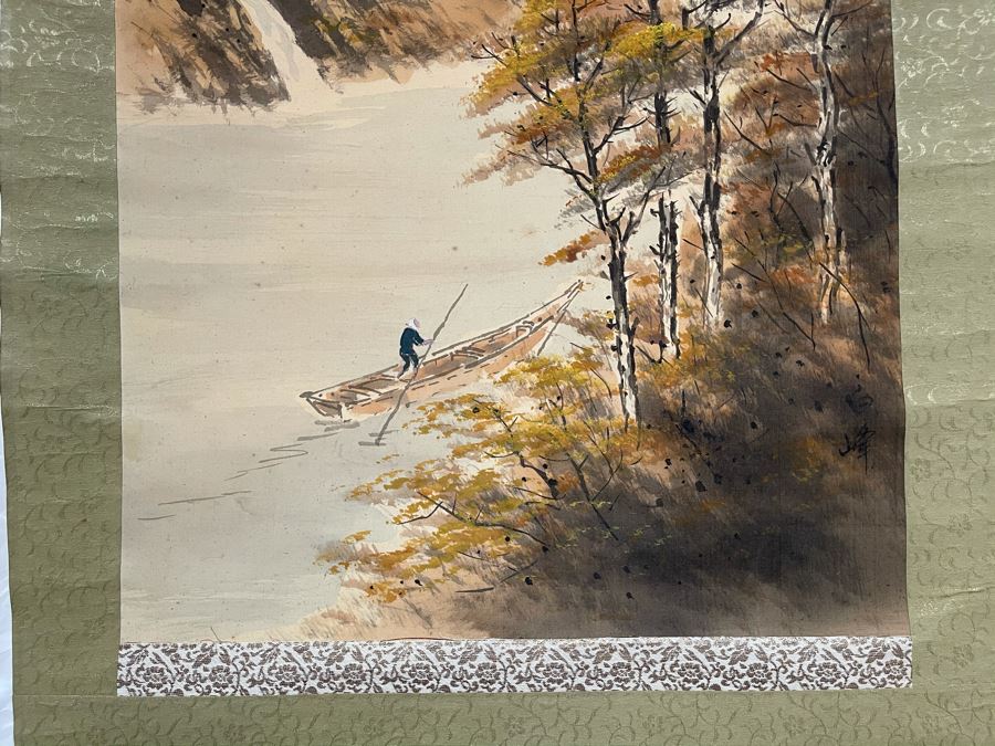 Original Signed Asian Hand Painted Four Seasons Scrolls 15.5 X 39 [Photo 6]