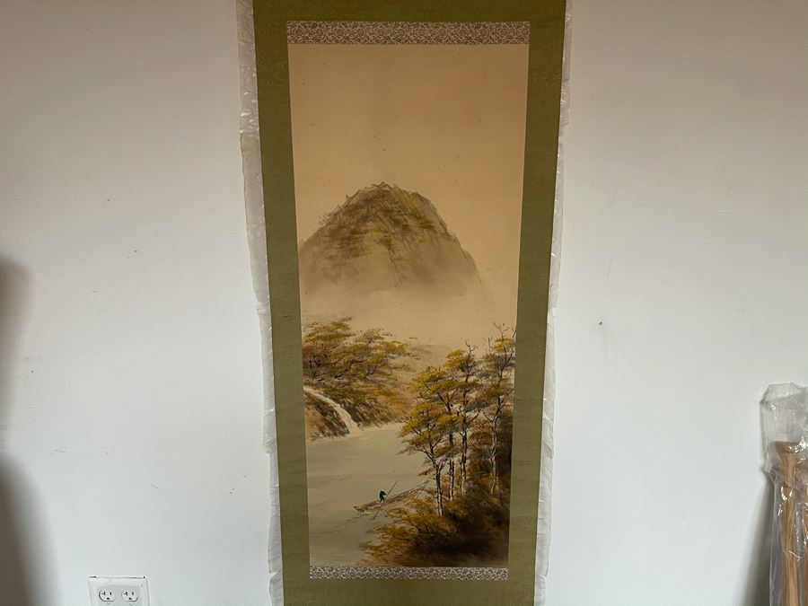 Original Signed Asian Hand Painted Four Seasons Scrolls 15.5 X 39 [Photo 4]