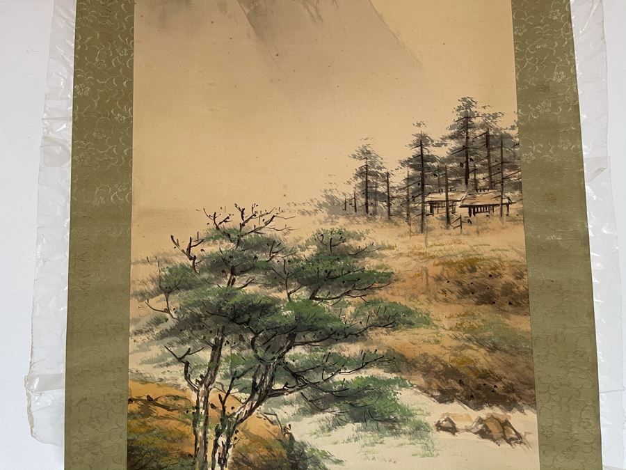Original Signed Asian Hand Painted Four Seasons Scrolls 15.5 X 39 [Photo 19]
