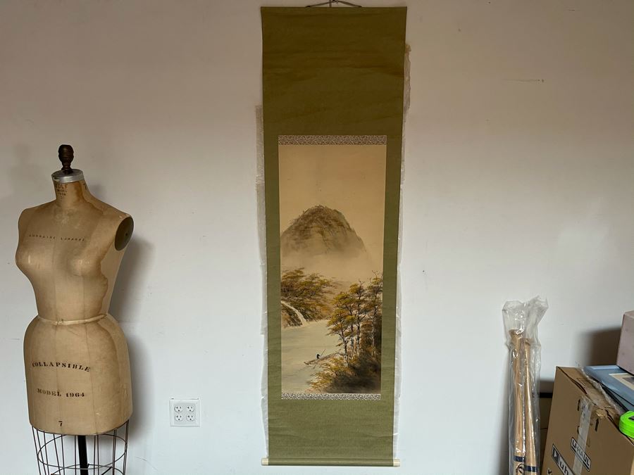 Original Signed Asian Hand Painted Four Seasons Scrolls 15.5 X 39 [Photo 2]