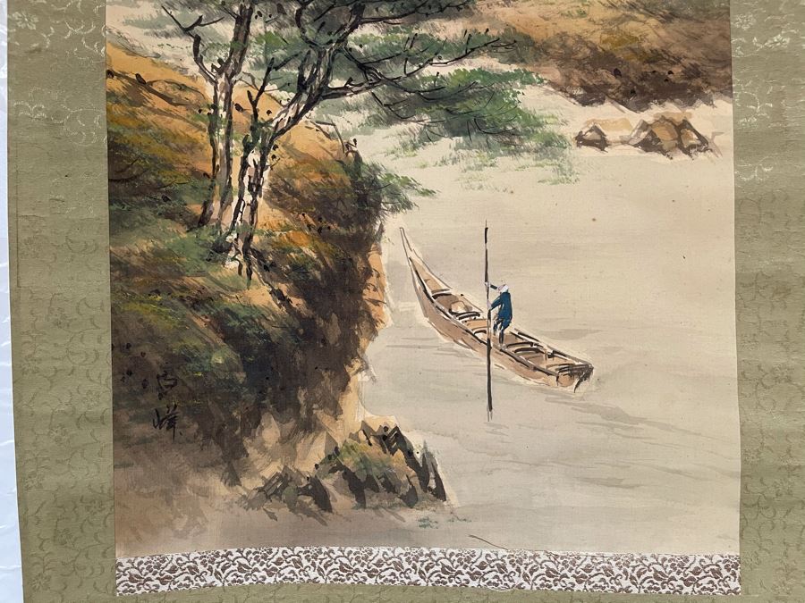 Original Signed Asian Hand Painted Four Seasons Scrolls 15.5 X 39 [Photo 15]