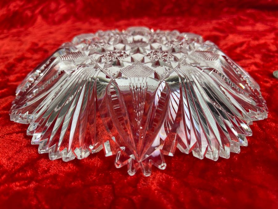 American Brilliant Cut Glass Dish Bowl 7W X 1H [Photo 8]