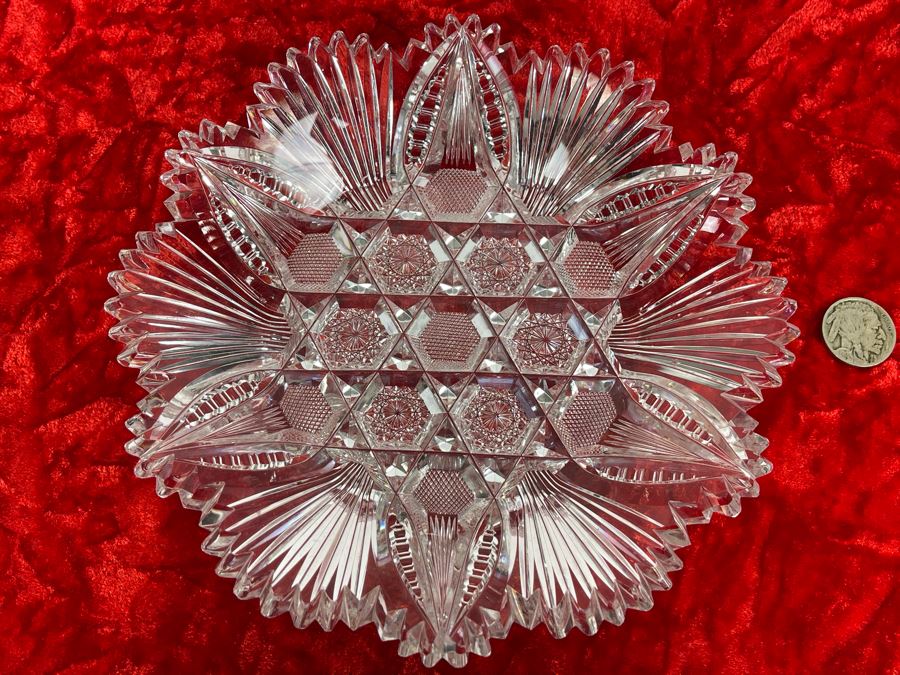 American Brilliant Cut Glass Dish Bowl 7W X 1H [Photo 4]