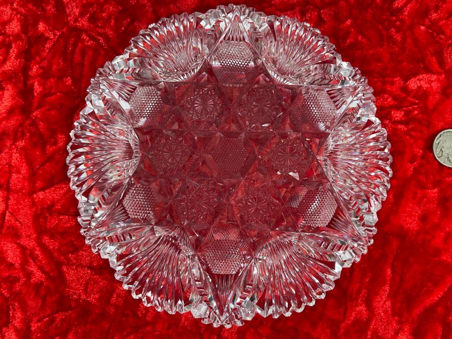 American Brilliant Cut Glass Dish Bowl 7W X 1H [Photo 6]