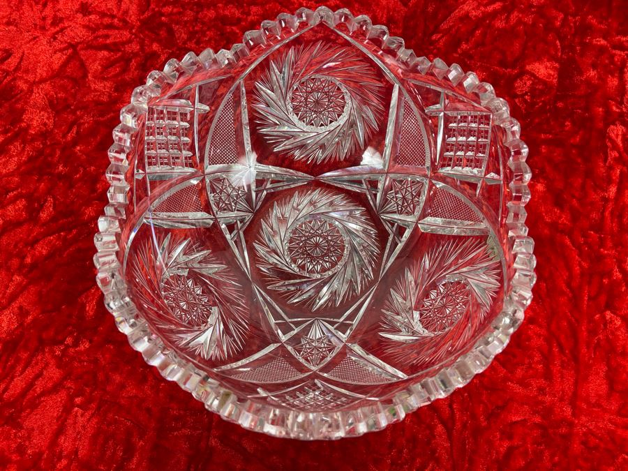 American Brilliant Cut Glass Bowl 8W X 3.5H [Photo 3]