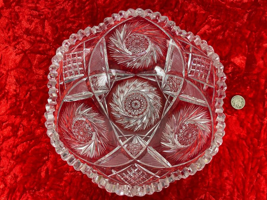 American Brilliant Cut Glass Bowl 8W X 3.5H [Photo 2]