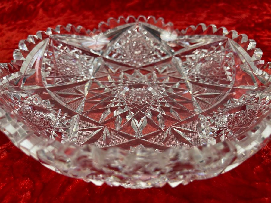 American Brilliant Cut Glass Dish Bowl 8W X 1H [Photo 4]