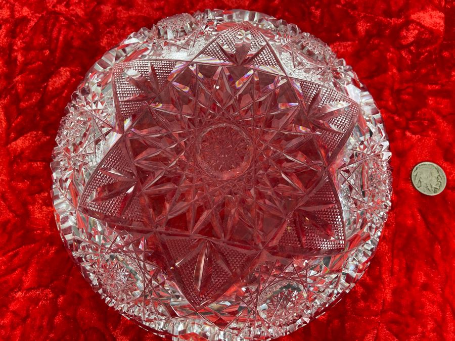 American Brilliant Cut Glass Dish Bowl 8W X 1H [Photo 6]