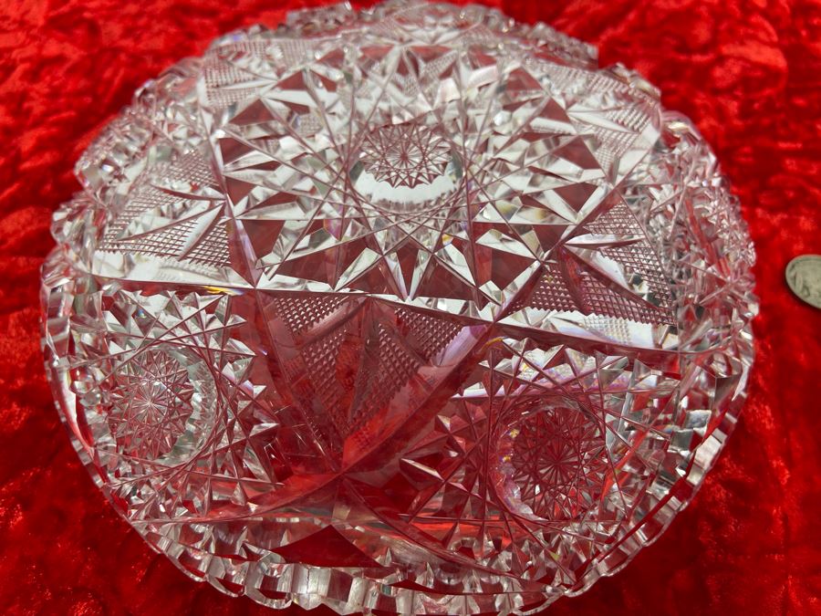 American Brilliant Cut Glass Dish Bowl 8W X 1H [Photo 5]