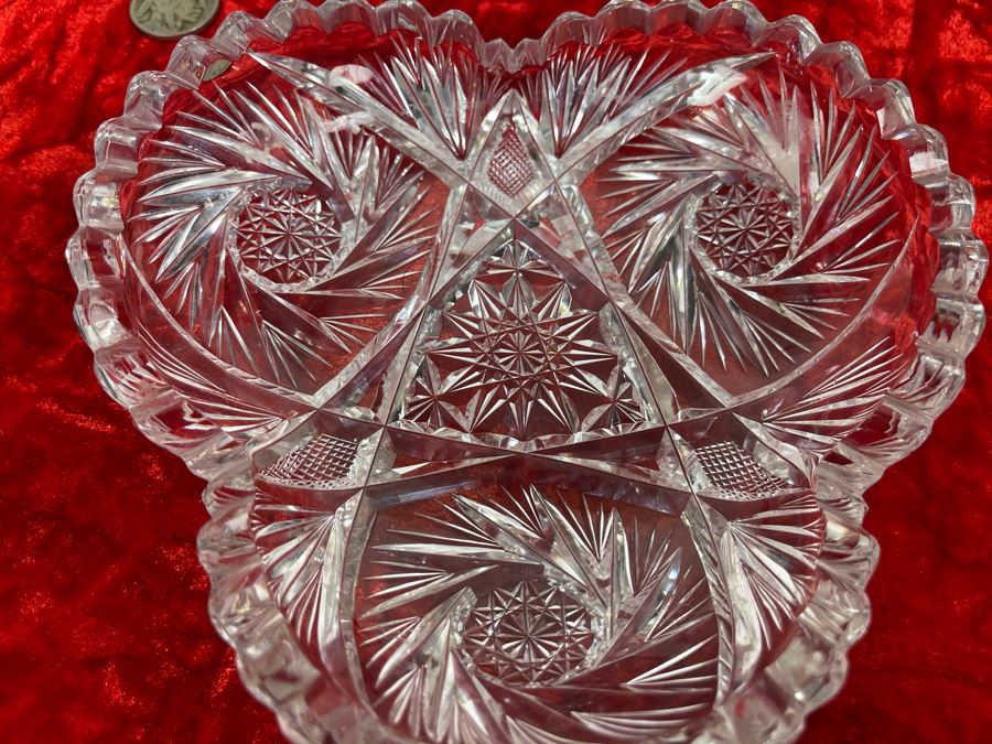 Collection Of Four American Brilliant Cut Glass Dishes Bowls [Photo 8]