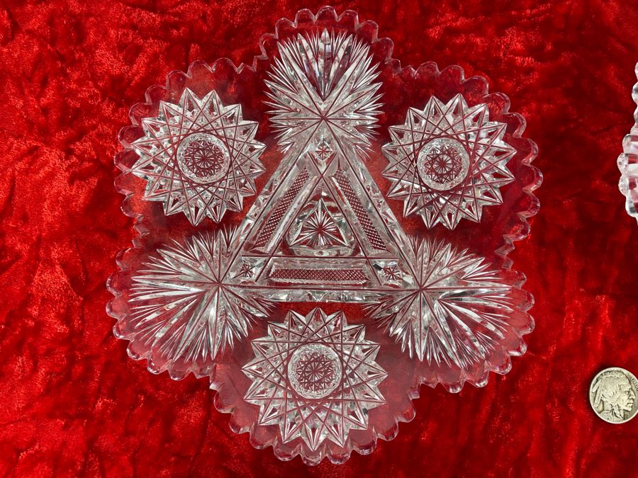 Collection Of Four American Brilliant Cut Glass Dishes Bowls [Photo 5]