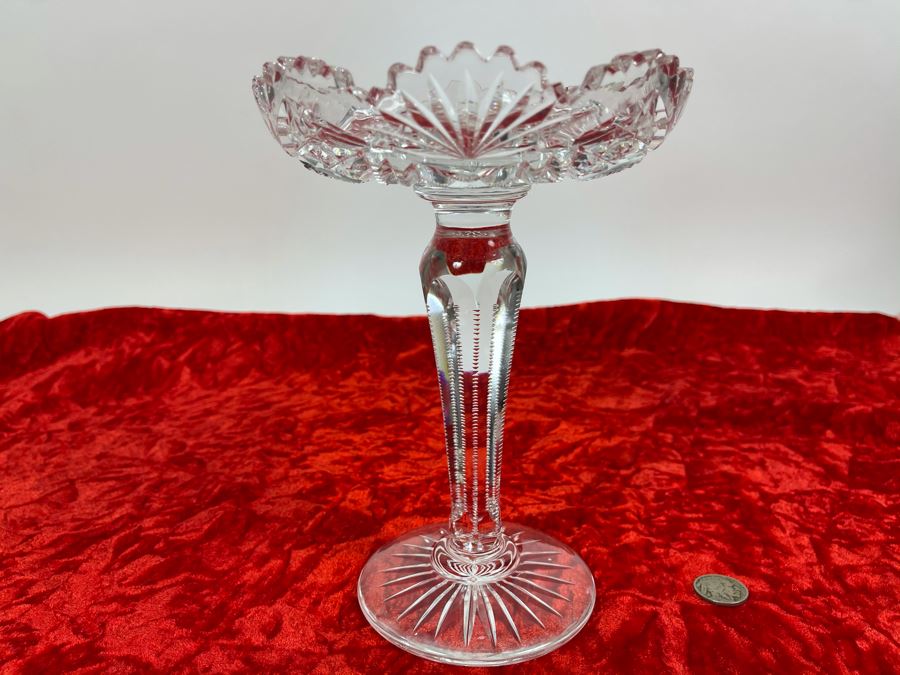 American Brilliant Cut Glass Footed Dish Bowl 6W X 8H [Photo 2]