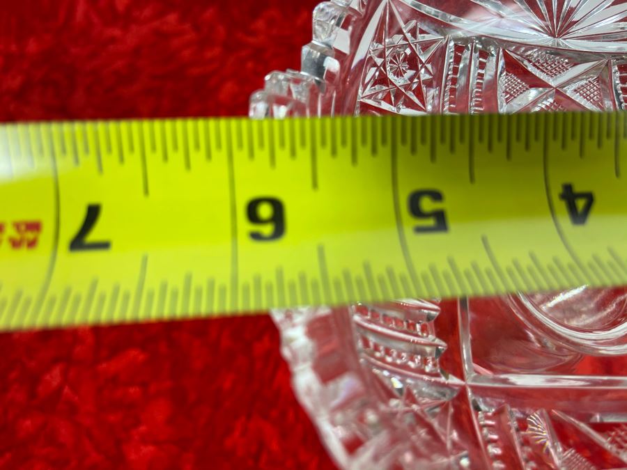 American Brilliant Cut Glass Footed Dish Bowl 6W X 8H [Photo 7]