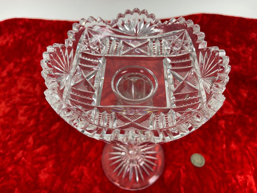 American Brilliant Cut Glass Footed Dish Bowl 6W X 8H [Photo 3]