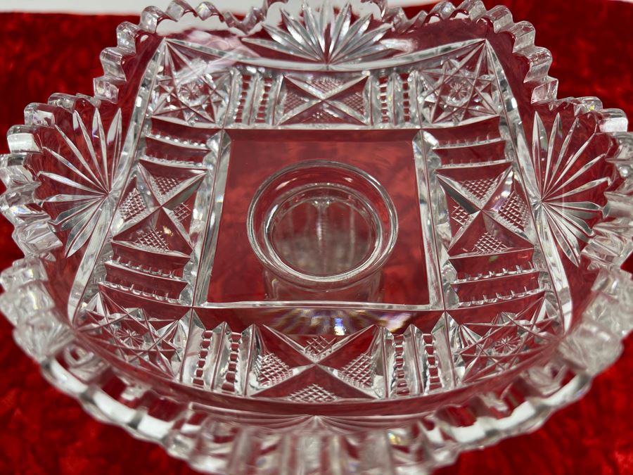 American Brilliant Cut Glass Footed Dish Bowl 6W X 8H [Photo 5]