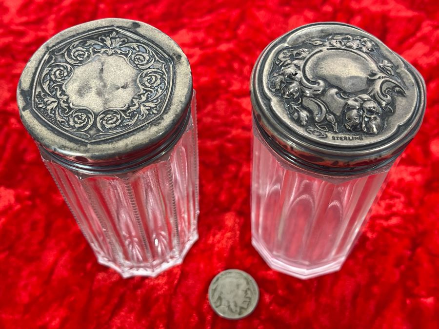 Pair Of Sterling Silver Lidded Jars [Photo 2]