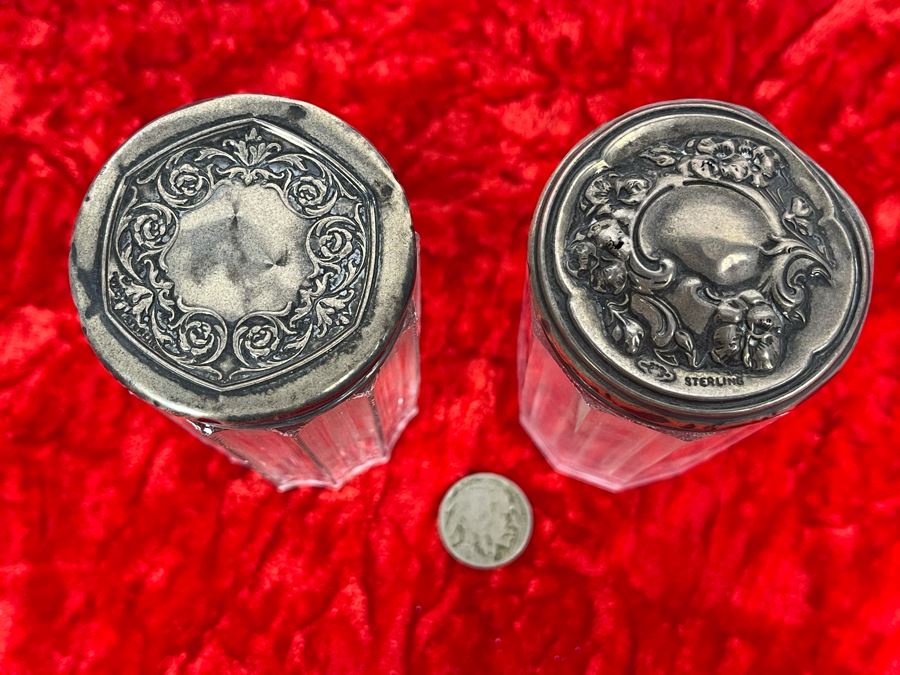 Pair Of Sterling Silver Lidded Jars [Photo 3]