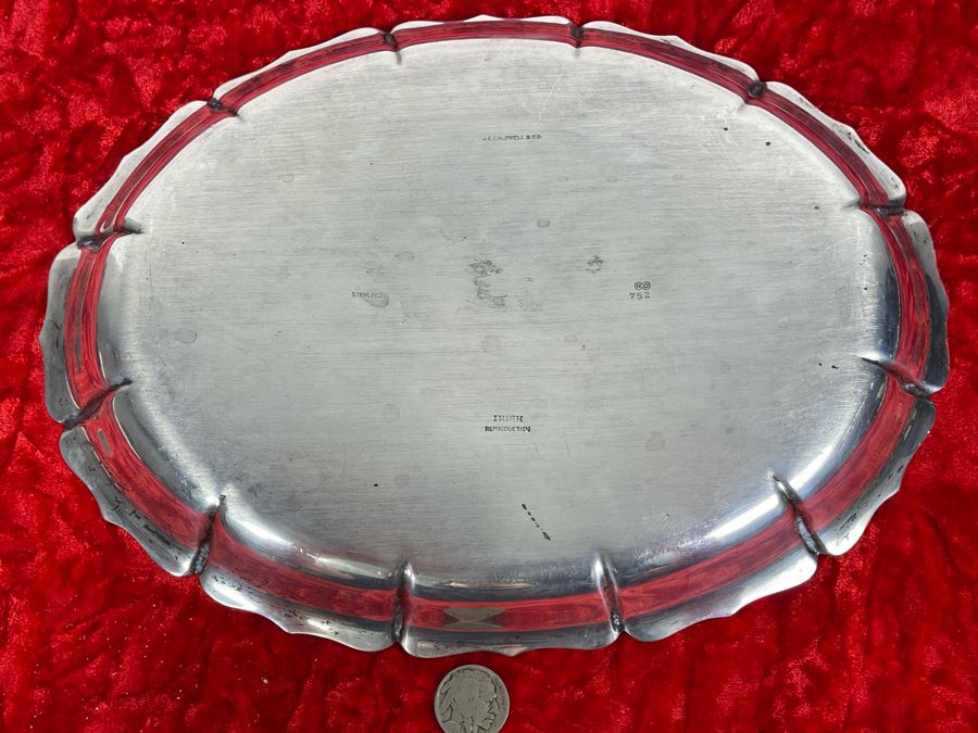 Vintage Sterling Silver Tray Signed RD J. E. Caldwell & Co. (11X 8) 398g [Photo 8]