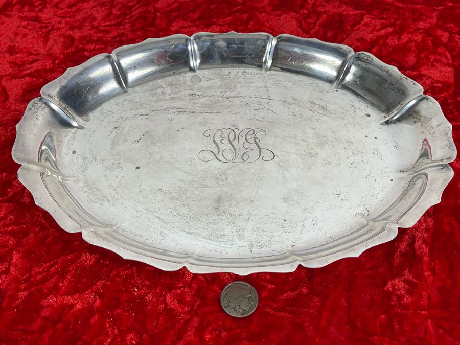Vintage Sterling Silver Tray Signed RD J. E. Caldwell & Co. (11X 8) 398g [Photo 2]