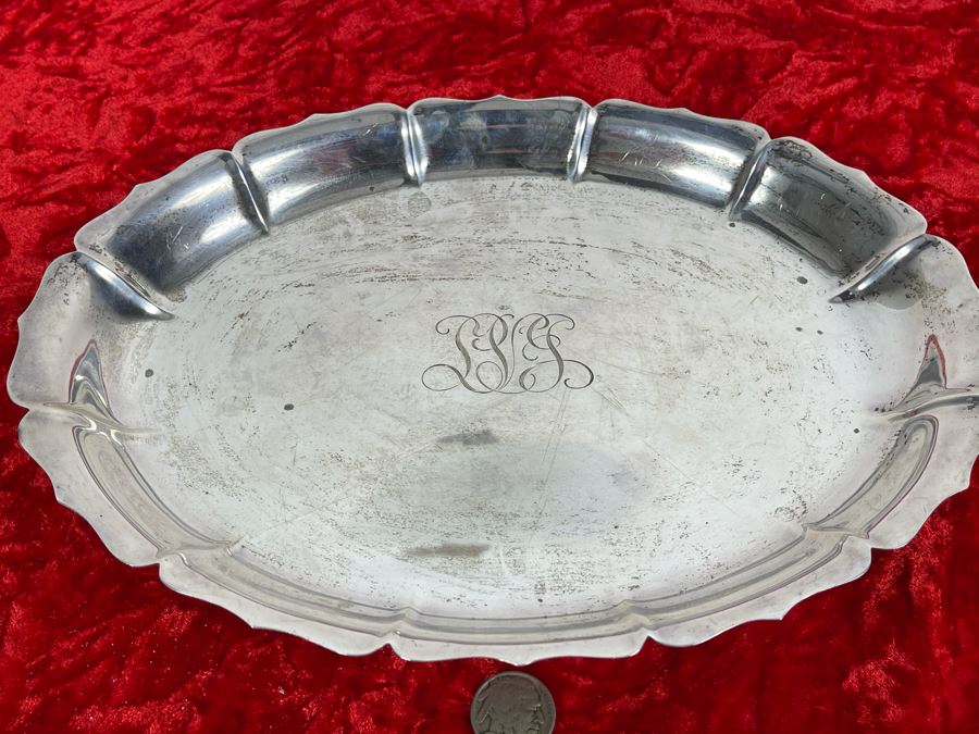 Vintage Sterling Silver Tray Signed RD J. E. Caldwell & Co. (11X 8) 398g [Photo 3]