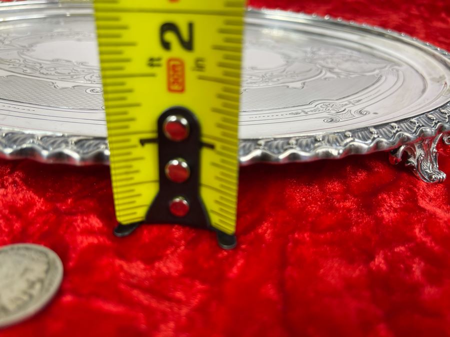 Antique Chased Coin Silver Gorham Footed Tray 1855-1860 (12 X 8.5) 480g [Photo 17]
