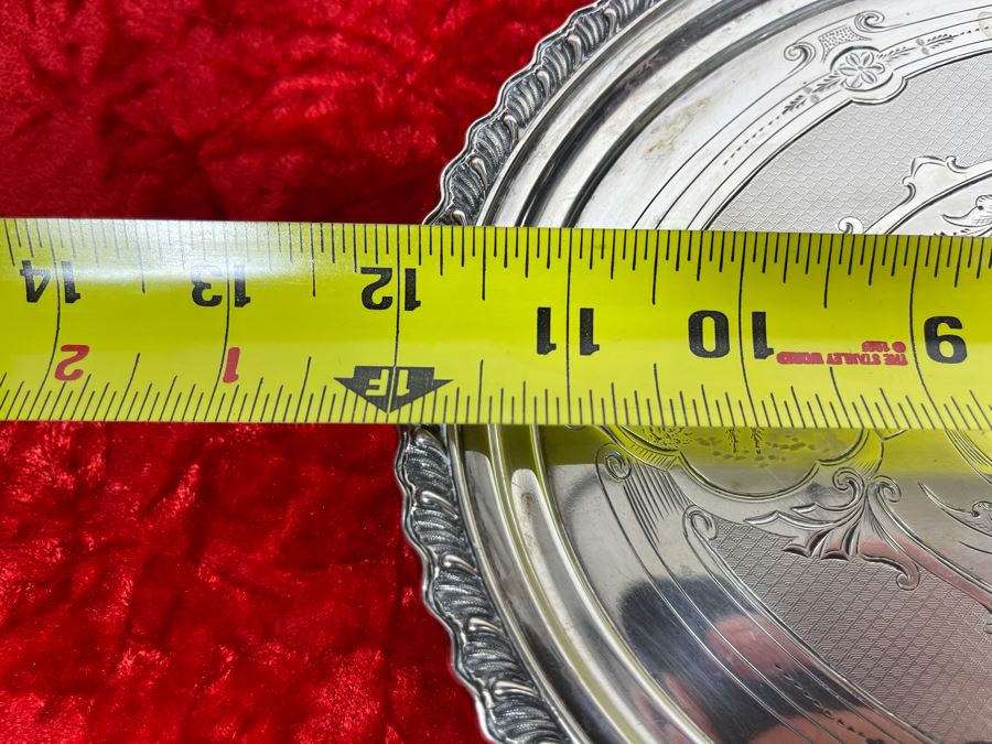 Antique Chased Coin Silver Gorham Footed Tray 1855-1860 (12 X 8.5) 480g [Photo 15]