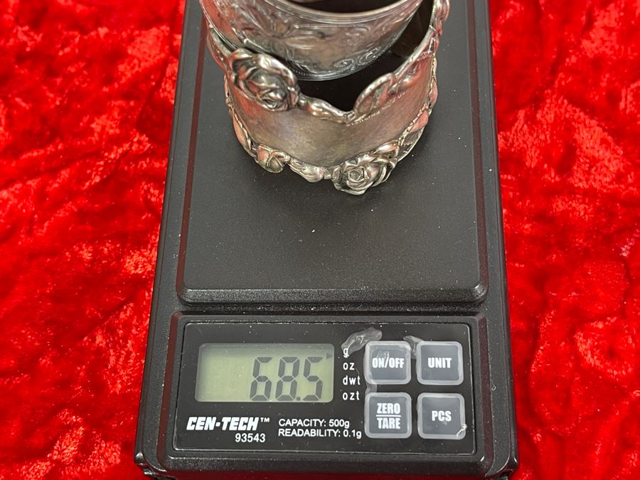 Three Vintage Sterling Silver Napkin Rings Total Weight 68g [Photo 7]