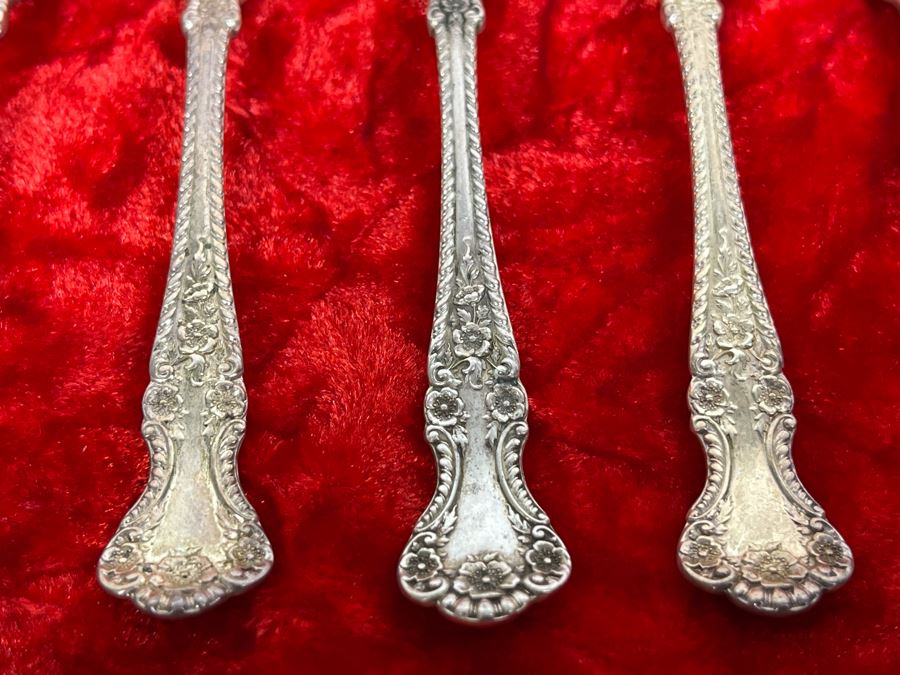 Set Of Six Antique Sterling Silver Forks Pat. 1899 Total Weight 66.9g