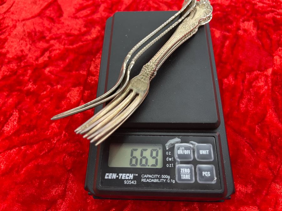 Set Of Six Antique Sterling Silver Forks Pat. 1899 Total Weight 66.9g [Photo 10]