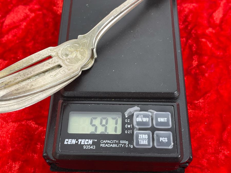 Vintage Chased Sterling Silver Knife And Fork With Ram Motif 59.7g [Photo 12]