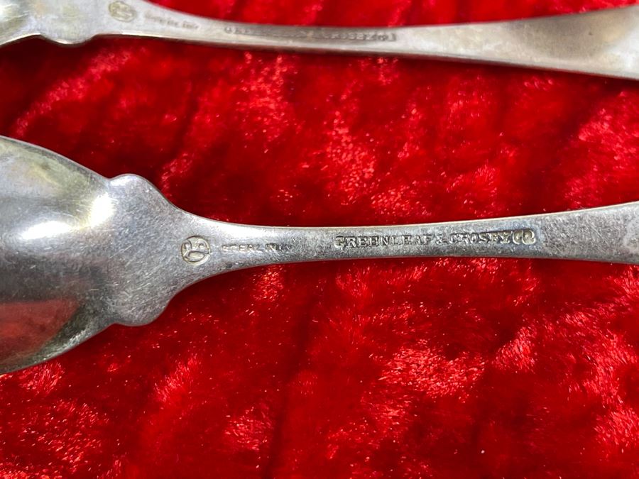 Set Of Six Vintage Sterling Silver Spoons By Greenleaf & Crosby Total Weight 159g [Photo 5]