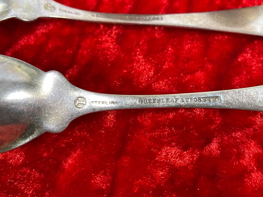 Set Of Six Vintage Sterling Silver Spoons By Greenleaf & Crosby Total Weight 159g [Photo 6]