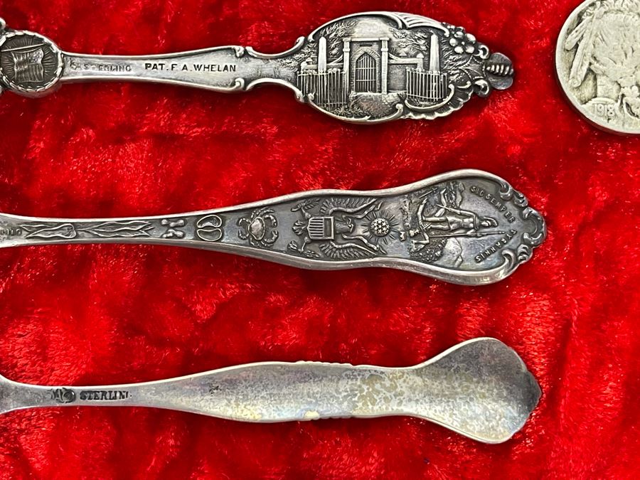 Collection Of Six Antique Sterling Silver Souvenir Spoons Total Weight 61.3g [Photo 20]