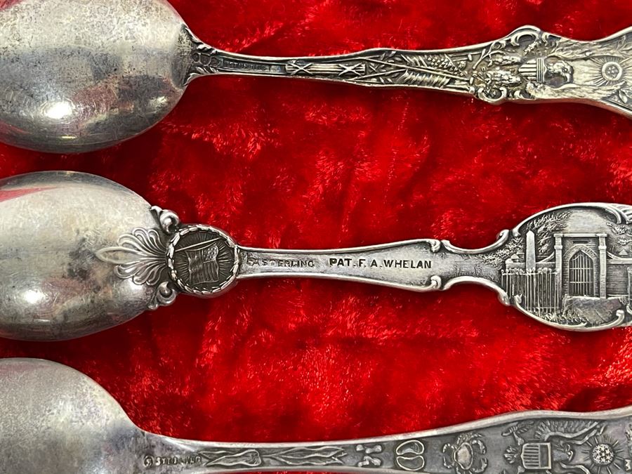 Collection Of Six Antique Sterling Silver Souvenir Spoons Total Weight 61.3g [Photo 18]